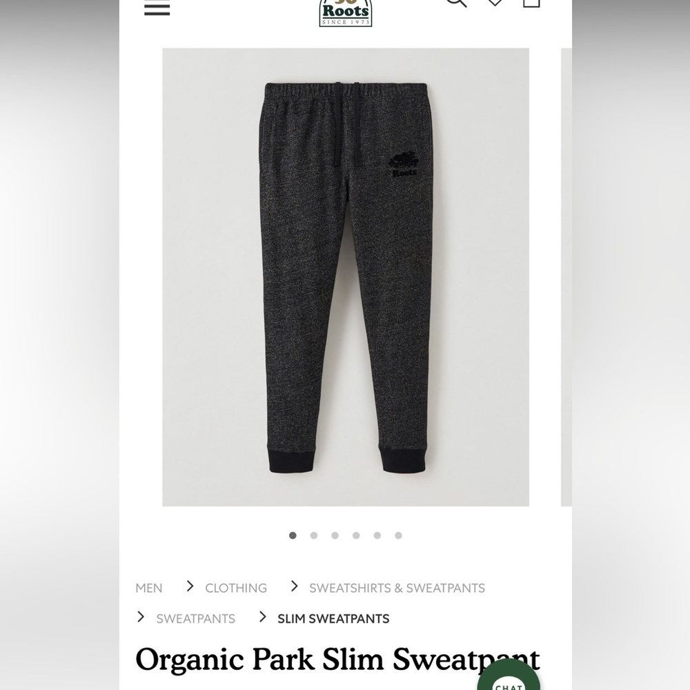Roots black sweats size small